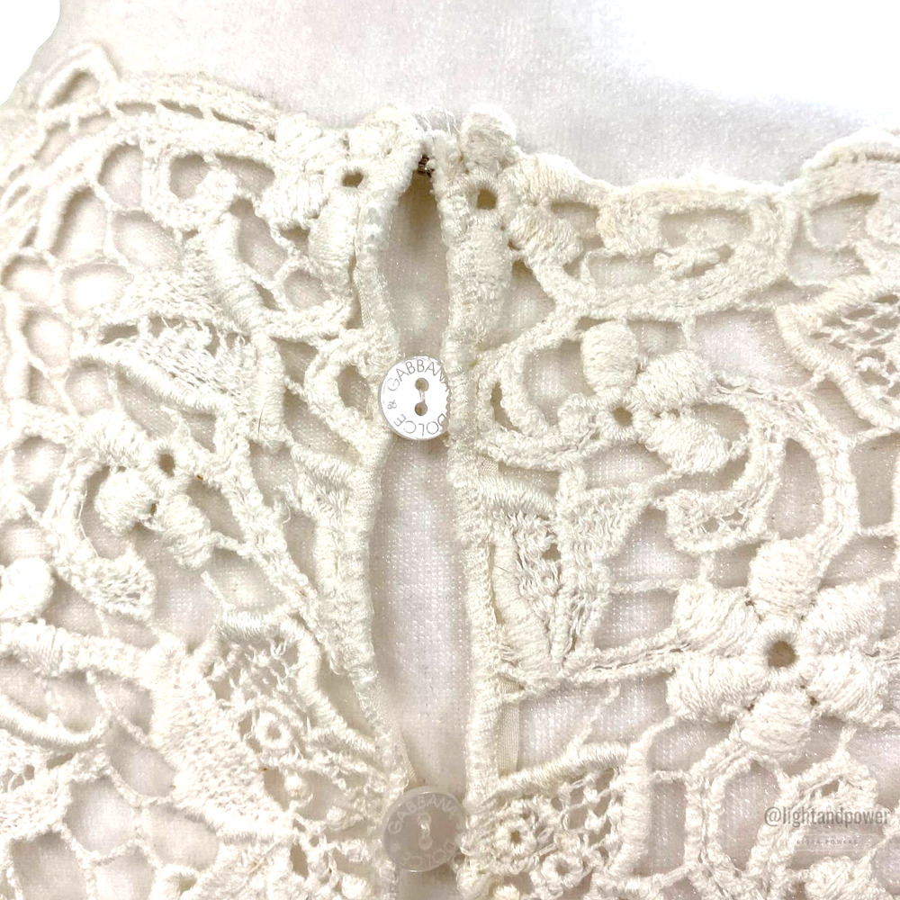 Dolce & Gabbana White Linen Lace Sheath Dress EUC - Picture 6 of 14